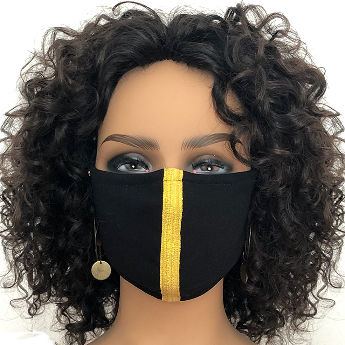 Black Face Mask Yellow Strip | Uptown New York Style Hair Salon