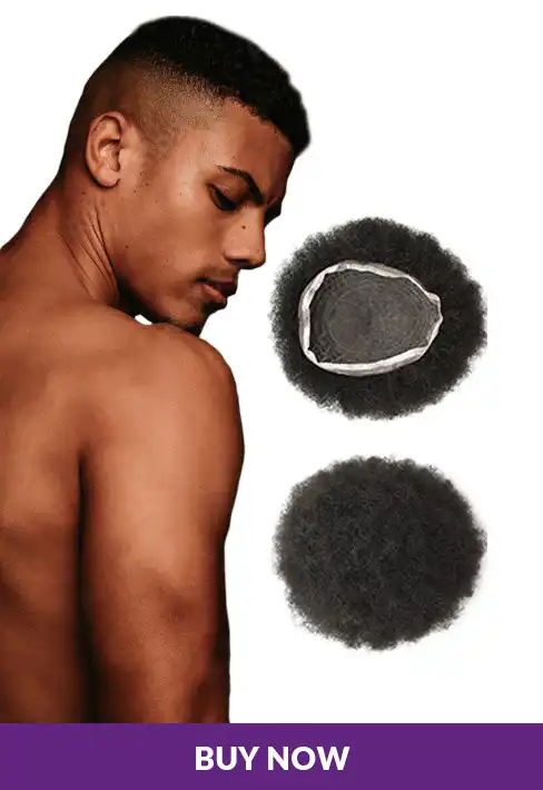 Kinky Curly Lace Hair Systems For Black Men