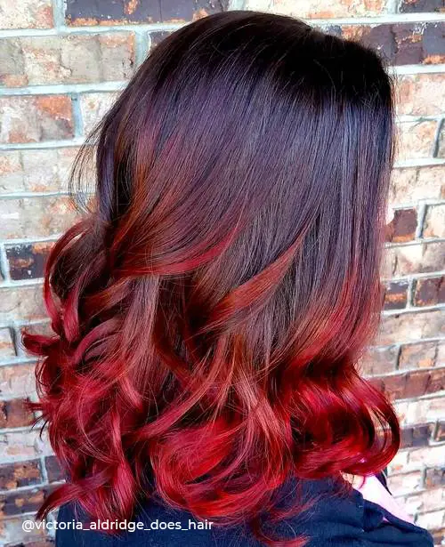 Black to Red Ombre Hair Ideas