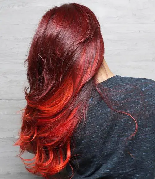 Burgundy Hair with Balayage